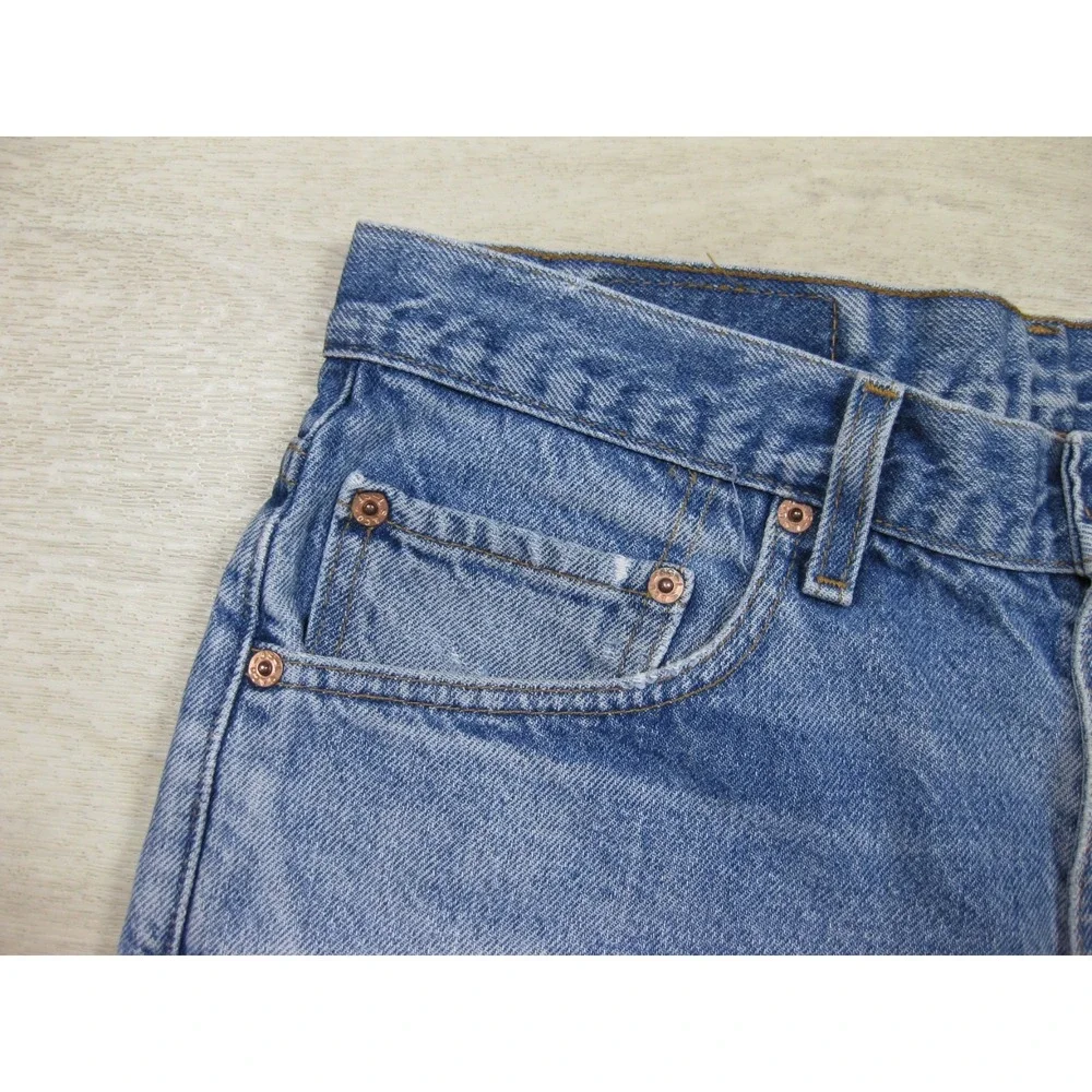 Vintage Y2K Levis 517 Cowboy Cut Jeans Mens (33x30) Distressed Saddleman Bootcut - Picture 4 of 14